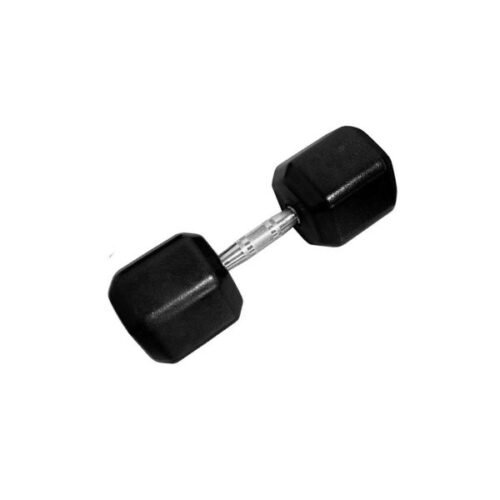 DUMBBELL SEXTAVADO EMBORRACHADO TEXTURIZADO PEGADA CROMADA