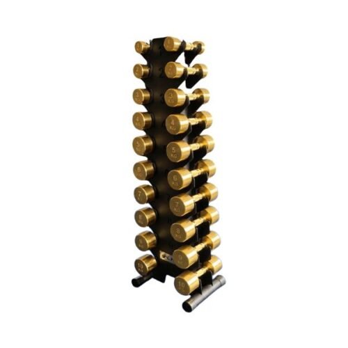 KIT DE HALTERES CROMADO DOURADO